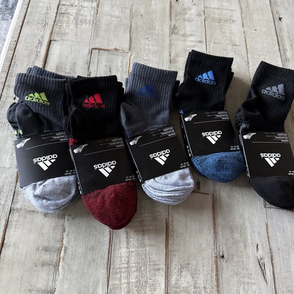Adidas Ankle Socks 3 Packs (5 Packs Included) Sz 24-26 Cm
